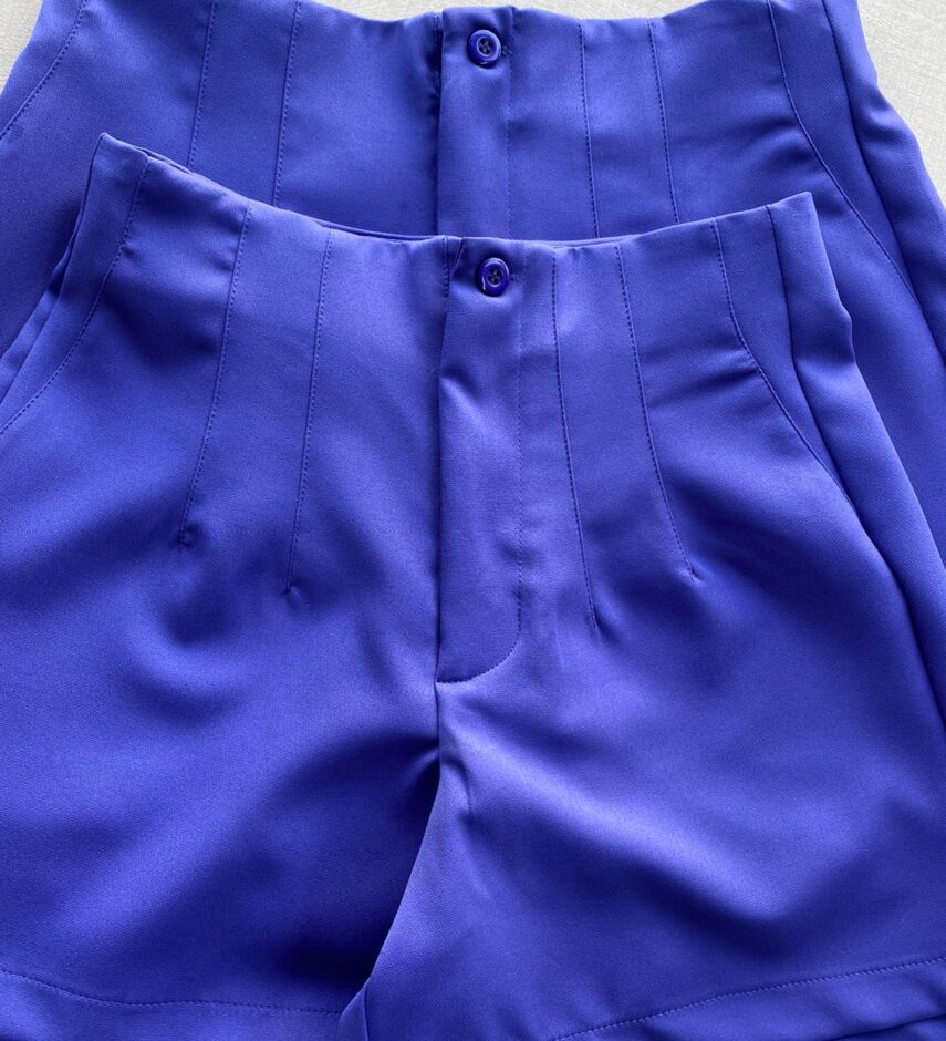 Short Feminino de Alfaiataria Roxo com Detalhe - Fernanda Ramos Store