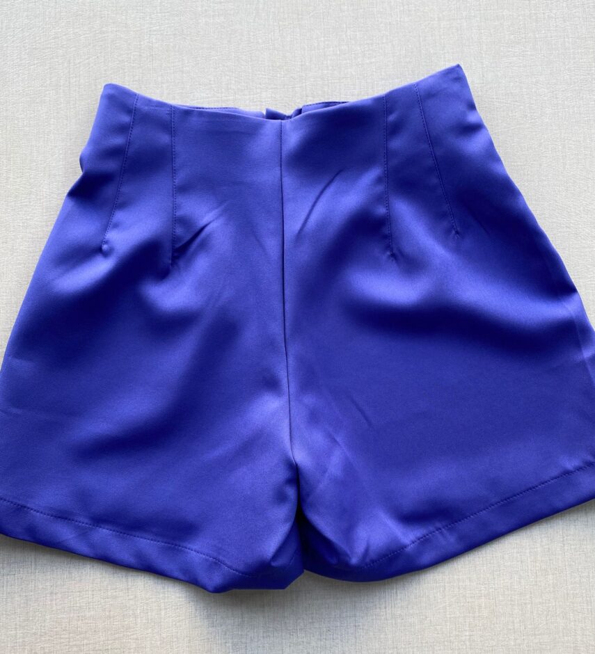 Short Feminino de Alfaiataria Roxo com Detalhe - Fernanda Ramos Store