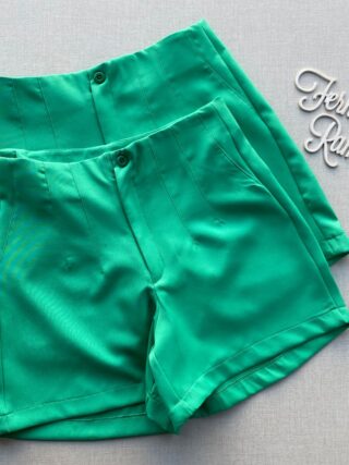 fernandaramosstore com br short feminino de alfaiataria verde com detalhe