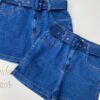 Short Jeans Feminino Alto com Cinto 51124R - Fernanda Ramos Store