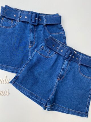 Short Jeans Feminino Alto com Cinto 51124R - Fernanda Ramos Store