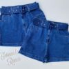 Short Jeans Feminino Alto com Cinto 51124R - Fernanda Ramos Store