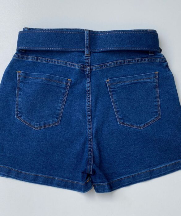 Short Jeans Feminino Alto com Cinto 51124R - Fernanda Ramos Store