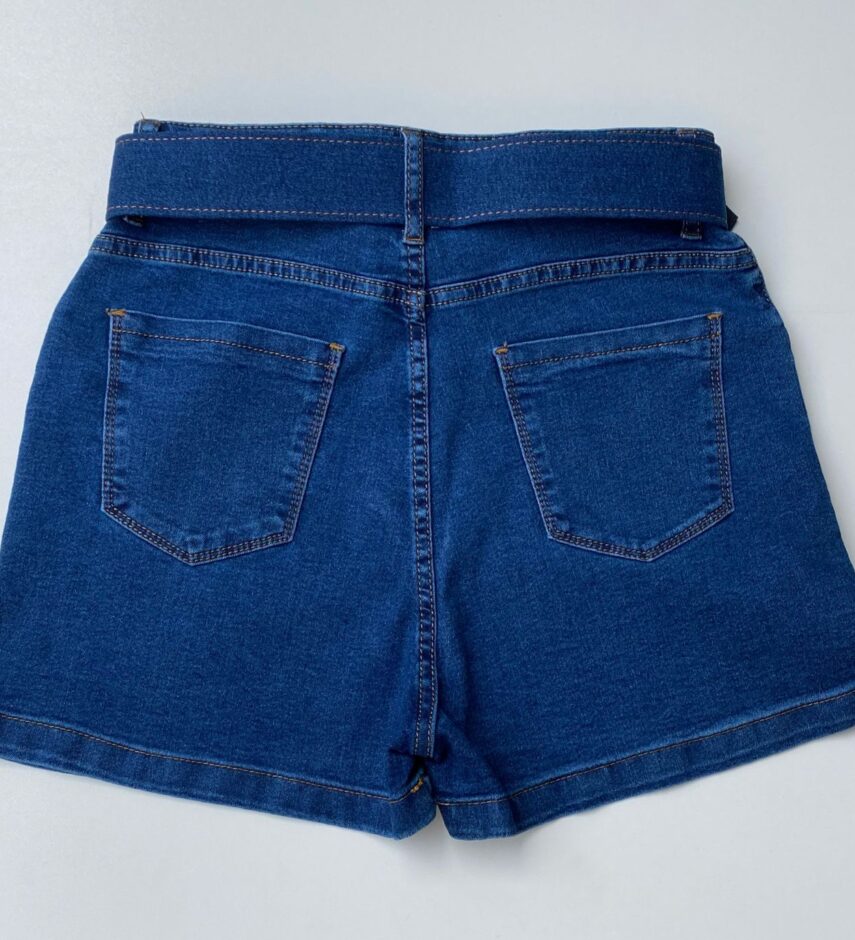 Short Jeans Feminino Alto com Cinto 51124R - Fernanda Ramos Store