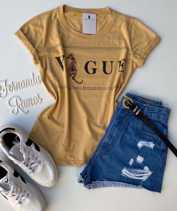 fernandaramosstore com br t shirt feminina manga curta bege vogue com detalhes