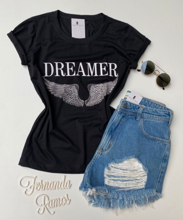 fernandaramosstore com br t shirt feminina manga curta dreamer preta