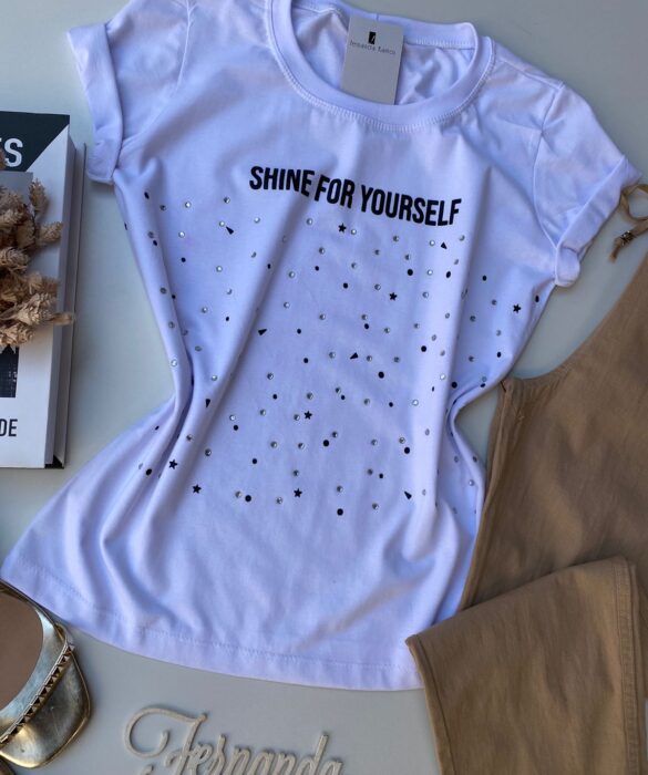 fernandaramosstore com br t shirt feminina manga curta shine for yourself branca 1