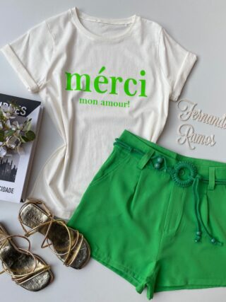 fernandaramosstore com br t shirt manga curta merci mon amour em verde off white