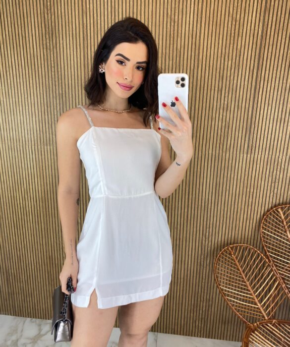 fernandaramosstore com br vestido curto sem bojo alca com aplicacao branco