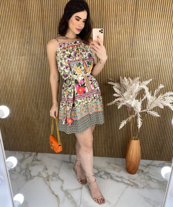 fernandaramosstore com br vestido curto sem bojo com amarracao estampado flores 1