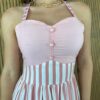 fernandaramosstore com br vestido longo com bojo alca detalhada listrado rosa 2