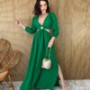 fernandaramosstore com br vestido longo com bojo argola manga 34 verde