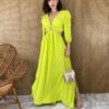 fernandaramosstore com br vestido longo com bojo detalhe de argola manga 34 verde copia