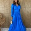 fernandaramosstore com br vestido longo com bojo tule azul manga longa