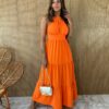 fernandaramosstore com br vestido longo com bojo viscolinho com amarracao e decote coral 2