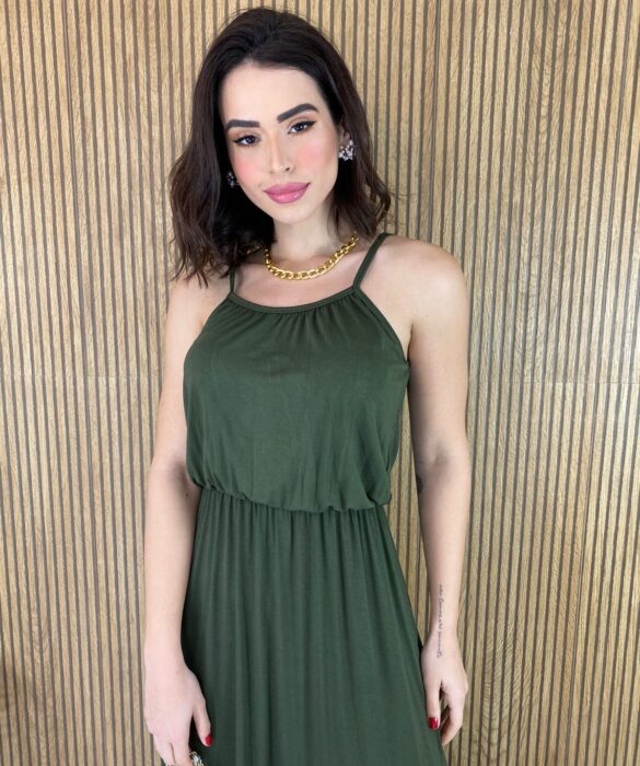 fernandaramosstore com br vestido longo de malha alca fina verde militar 2