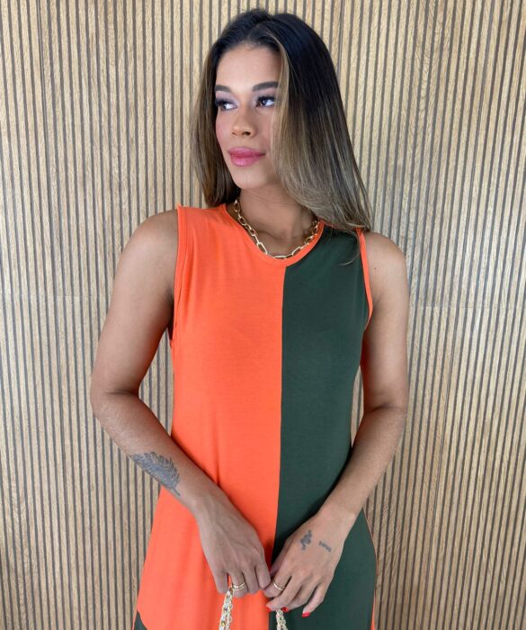 fernandaramosstore com br vestido longo de malha alca grossa laranja e verde militar 2