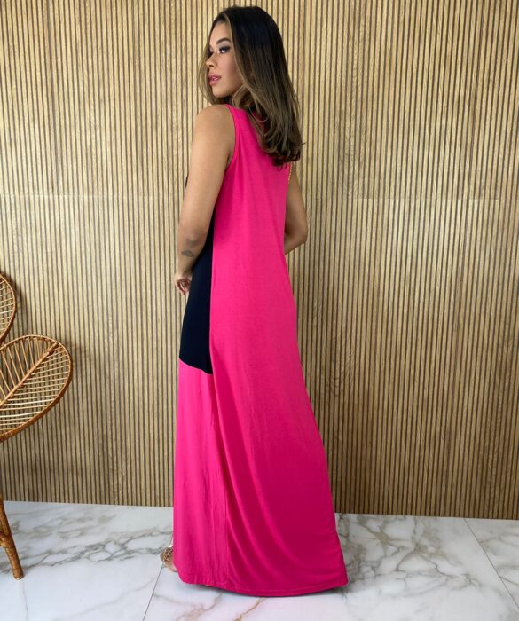 fernandaramosstore com br vestido longo de malha alca grossa pink e preto