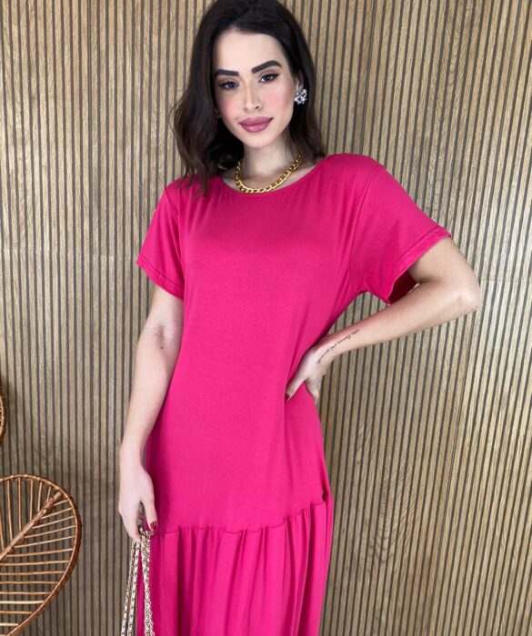 fernandaramosstore com br vestido longo de malha sem bojo manga curta pink 1