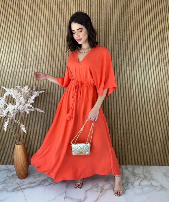 fernandaramosstore com br vestido longo sem bojo com amarracao manga 34 coral 1