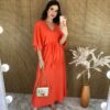 fernandaramosstore com br vestido longo sem bojo com amarracao manga 34 coral 2