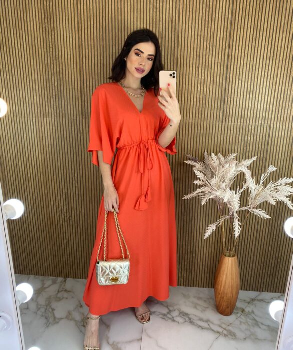 fernandaramosstore com br vestido longo sem bojo com amarracao manga 34 coral 2