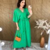 fernandaramosstore com br vestido longo sem bojo com amarracao manga 34 verde bandeira 1