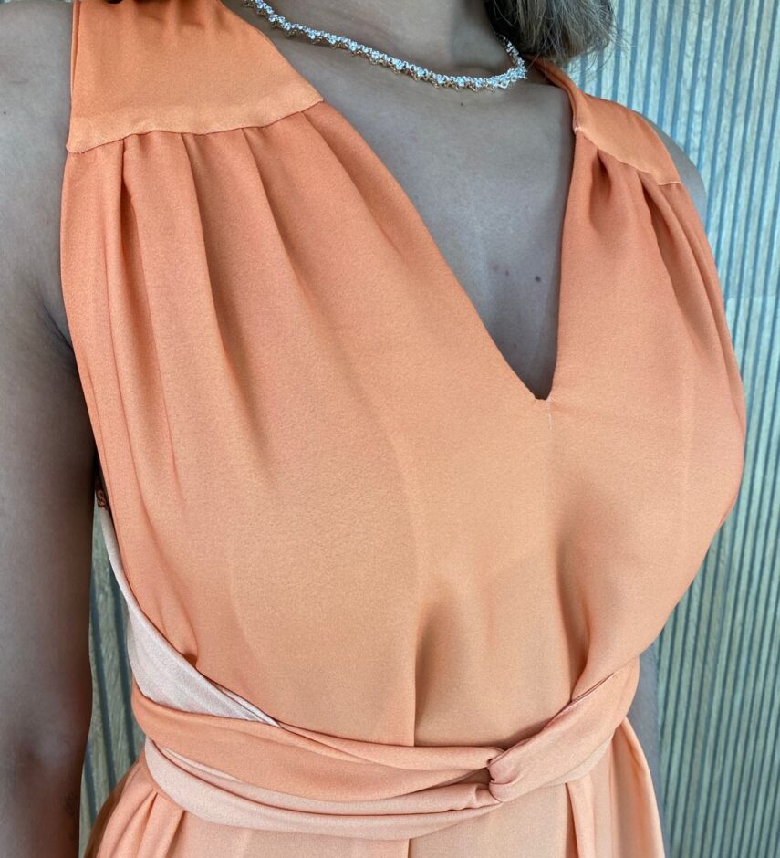 Vestido Longo sem Bojo Estampado Borboletas Laranja - Fernanda Ramos Store