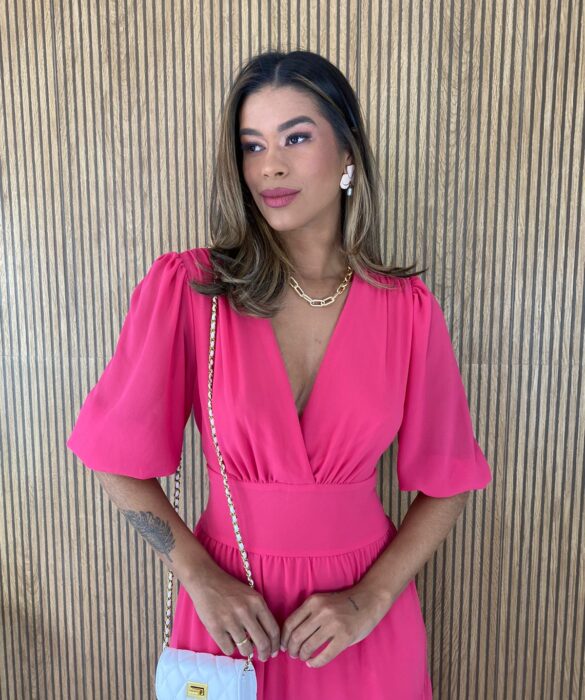 fernandaramosstore com br vestido longo sem bojo manga 34 decote v pink 2