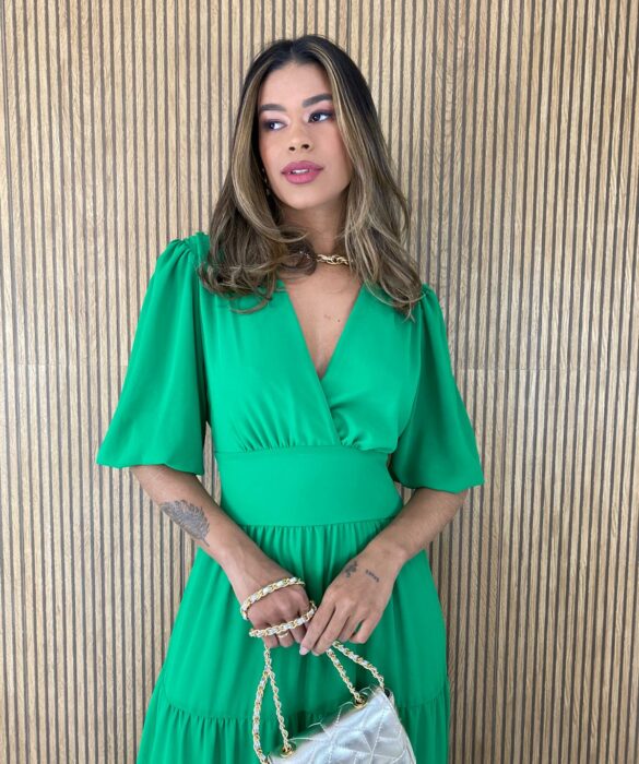 fernandaramosstore com br vestido longo sem bojo manga 34 decote v verde 2