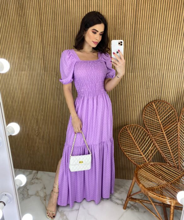 fernandaramosstore com br vestido longo sem bojo poa lilas com lastex e fenda 2