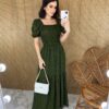 fernandaramosstore com br vestido longo sem bojo poa verde com lastex e fenda 1