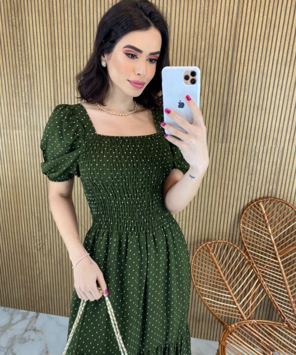 fernandaramosstore com br vestido longo sem bojo poa verde com lastex e fenda 2