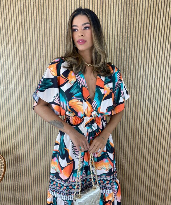 fernandaramosstore com br vestido midi com lastex e amarracao sem bojo estampa tucanos 2