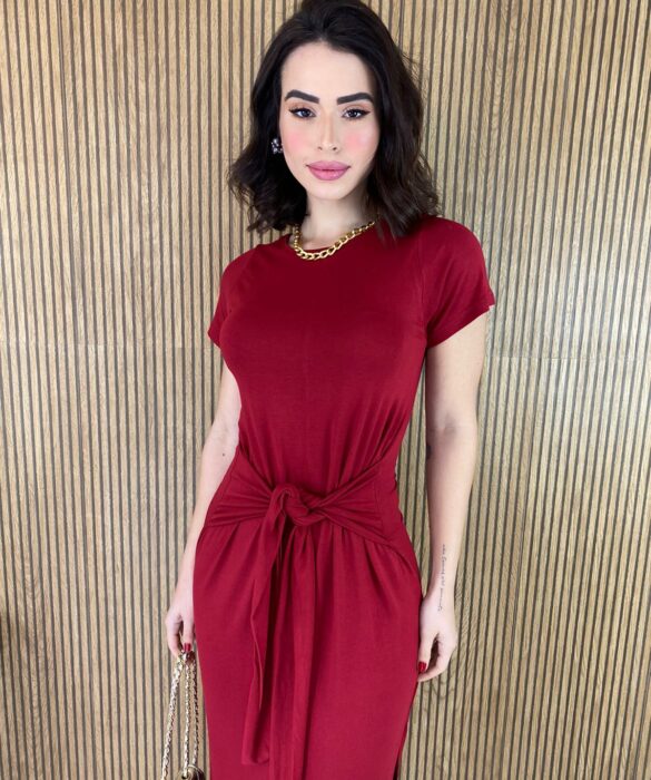 fernandaramosstore com br vestido midi de malha manga curta com amarracao vermelho 1