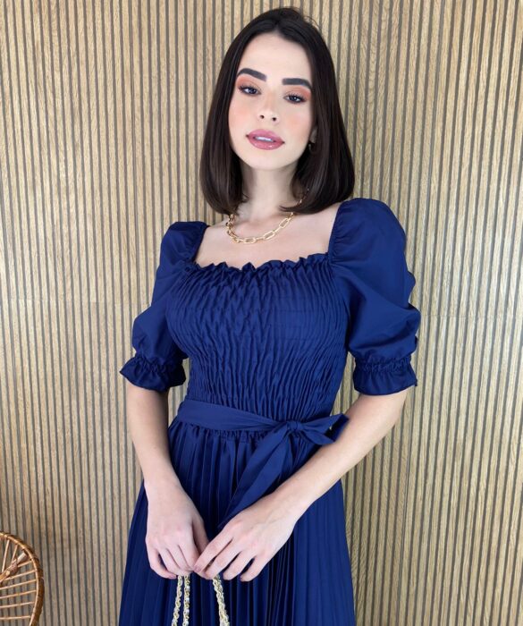 fernandaramosstore com br vestido midi plissado sem bojo com lastex azul marinho 1