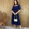 fernandaramosstore com br vestido midi plissado sem bojo com lastex azul marinho 2