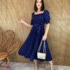 fernandaramosstore com br vestido midi plissado sem bojo com lastex azul marinho 3