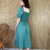 fernandaramosstore com br vestido midi plissado sem bojo com lastex verde oliva