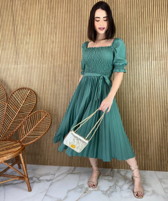 fernandaramosstore com br vestido midi plissado sem bojo com lastex verde oliva 2