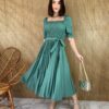 fernandaramosstore com br vestido midi plissado sem bojo com lastex verde oliva 4