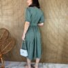 fernandaramosstore com br vestido midi sem bojo com cinto poa verde oliva