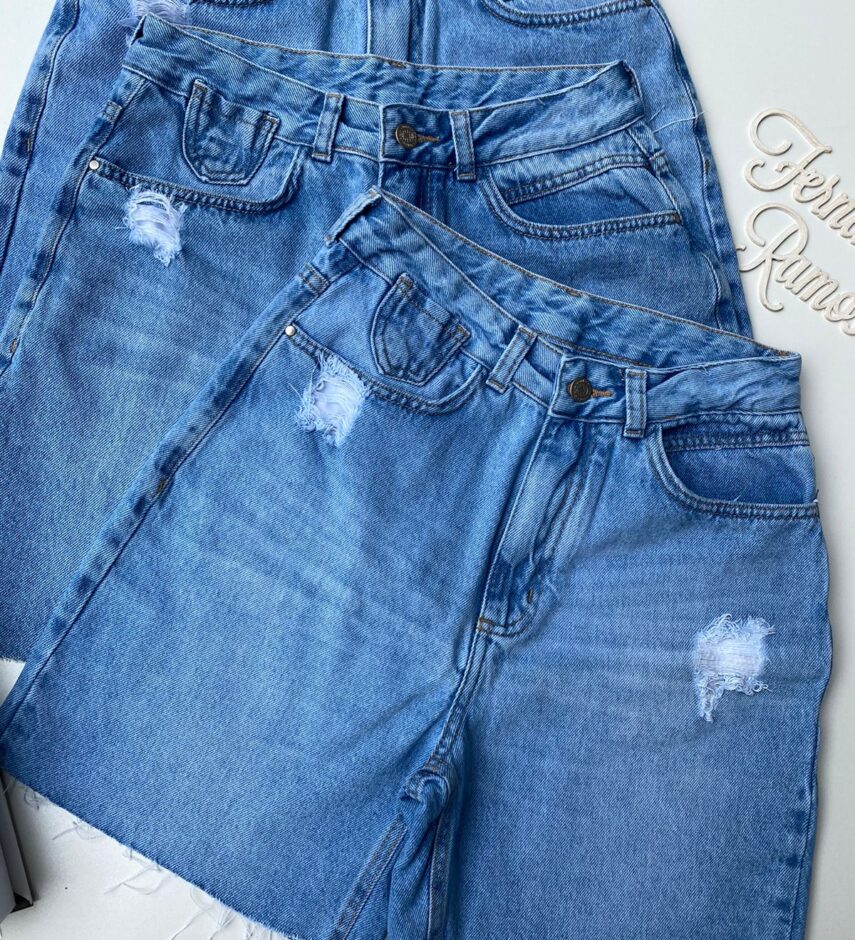 Bermuda Jeans Feminino Básica Barra a Fio - Fernanda Ramos Store