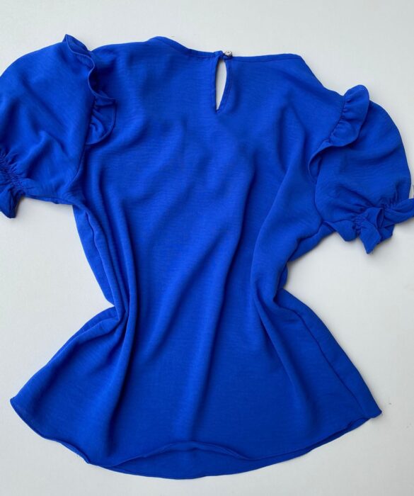 fernandaramosstore com br blusa feminina com babado e lastex nas mangas azul bic 2