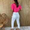 fernandaramosstore com br blusa feminina manga curta crepe com detalhe pink 2