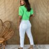 fernandaramosstore com br blusa feminina manga curta crepe com detalhe verde 2