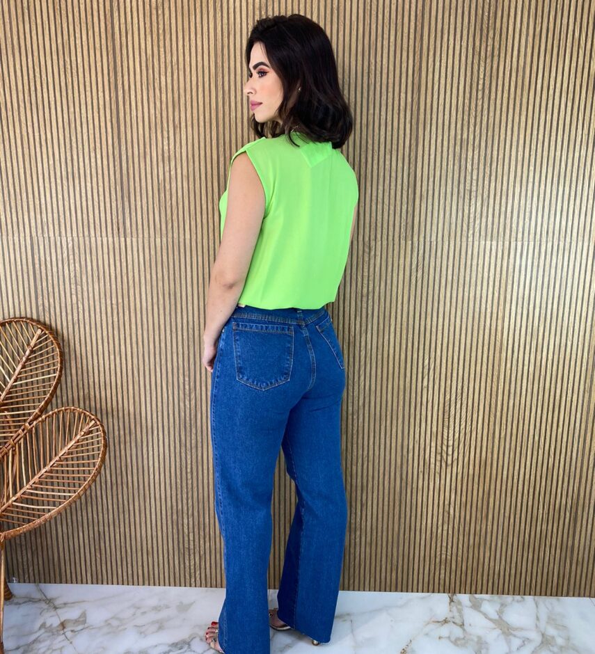 Body Feminino sem Bojo Transpassado Verde - Fernanda Ramos Store
