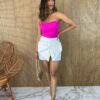 Body Feminino Tomara de Caia Corset com Bojo Pink - Fernanda Ramos Store