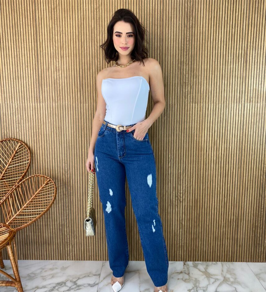 Calça Jeans Feminina Wide Leg Vitoria - Fernanda Ramos Store