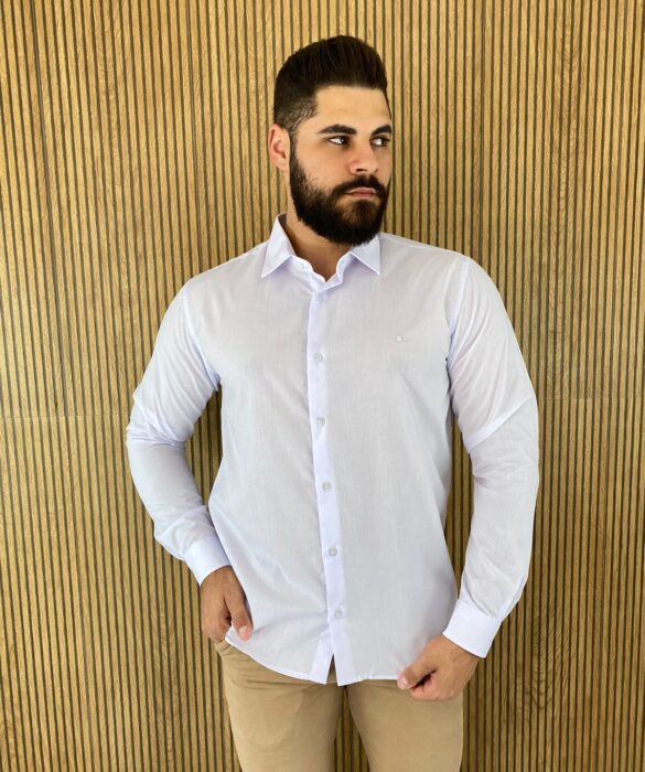 Camisa Essencial Slim Masculina Ogochi Branca 0001 - Fernanda Ramos Store